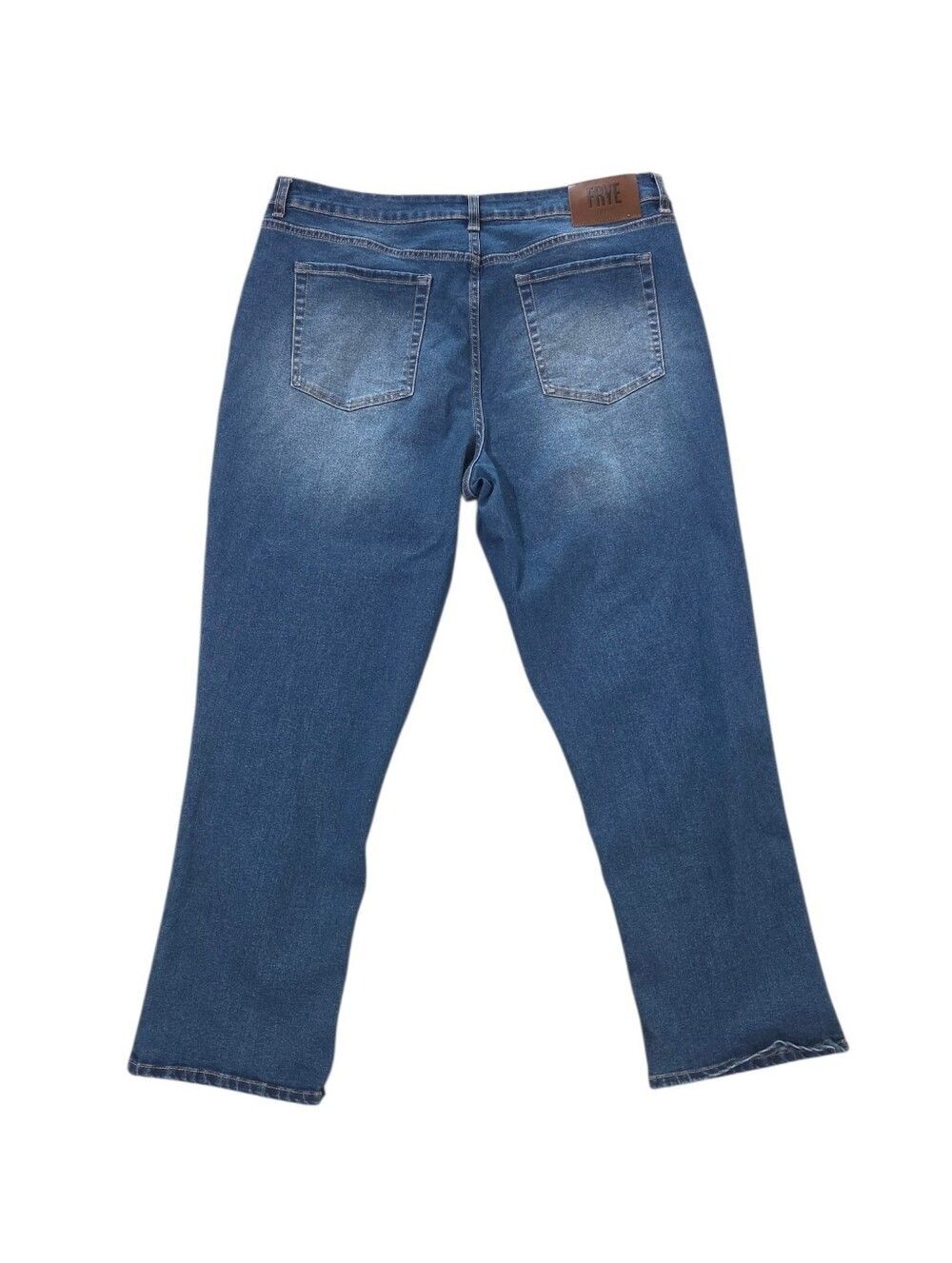Frye Size 14 Blue Straight Leg Stretch Denim Jeans Medium Wash - Picture 3 of 10